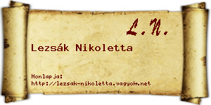 Lezsák Nikoletta névjegykártya