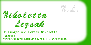 nikoletta lezsak business card