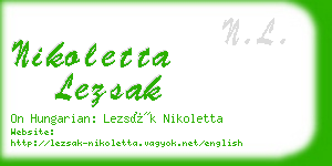 nikoletta lezsak business card